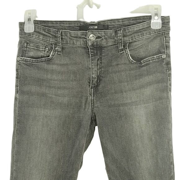 Joe's Jeans Eden Ankle Jeans Distressed Raw Hem Gray Black Wash Sz 31 Mid Rise - Picture 3 of 10
